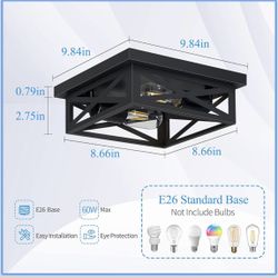 New Black Ceiling Lamp Whit Lightbulb 