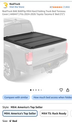 RealTruck BAK BAKFlip MX4 Hard Folding Truck Bed Tonneau Cover | 448447 | Fits 2024-2026 Toyota Tacoma 6' Bed (72")