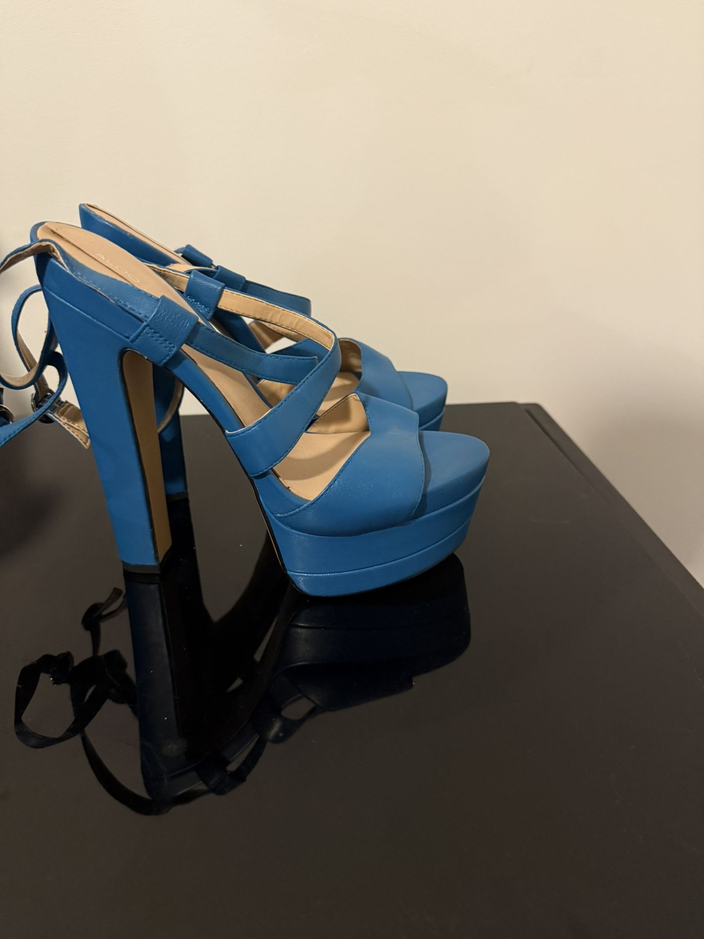 Blue Platform Heels