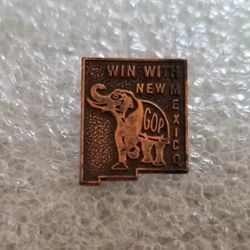 Vintage New Mexico GOP Copper Pin