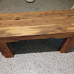 Handmade Wooden Cedar Bench 