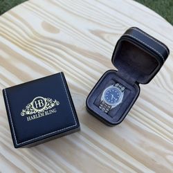 Harlem Bling Presidential Stainless Steel Moissanite Watch - Black Dial