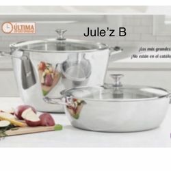 Princess House. Set De Olla De 9.5 Qts Y Cacerola De 5.5 Qts Cook Solution Nuevas En Sus Cajas 