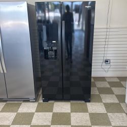 NEW SIDE BY SIDE REFRIGERATOR WHIRLPOOL BLACK FOR SALE
