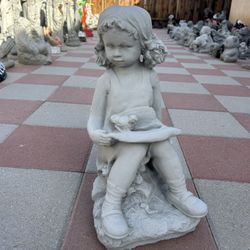 New Little Girl Made Out Of Cement Perfect Gift 🎁 