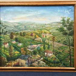 EMMANUEL DOSTALY (1945-) Stunning 1980 Haitian Landscape Oil Painting