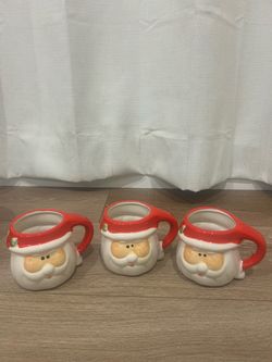 Santa Christmas mugs set 3 $20 OBO