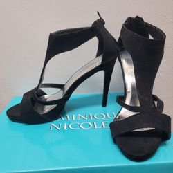 Black Women's Heels Size 10 DOMINIQUE NICOLE 