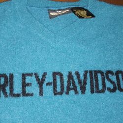 Ladies New Harley Davidson Dark Turquoise Sweater 