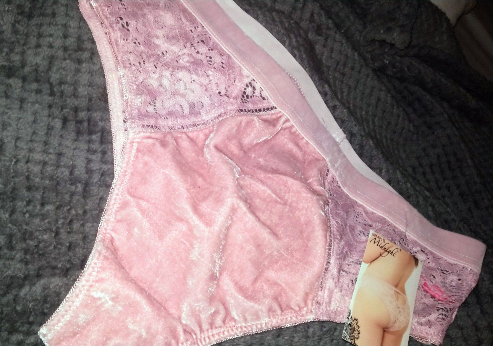 Pink Velvet and Lace Women's Panty