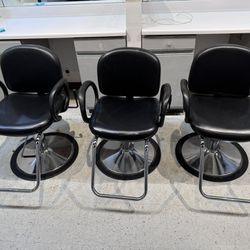 3 Salon Chairs Hair Stylist