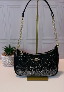 Coach Black Crystal Embellished Shoulder Bag