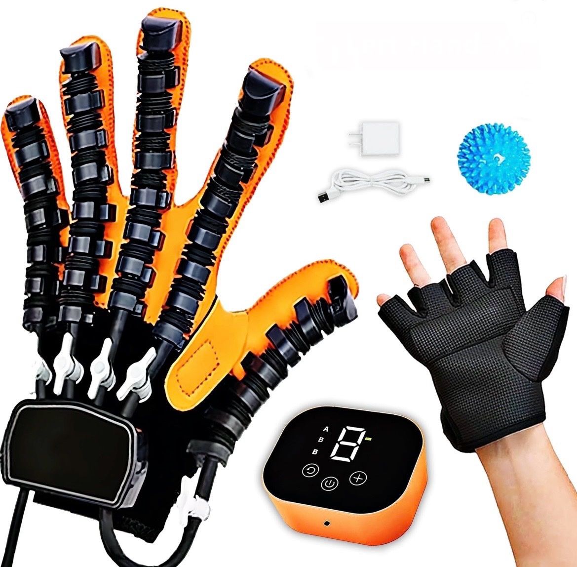 AuraLane Rehabilitation Robot Gloves,Hand Therapy Equipment for Stroke,Hand Exercise Ball and Fingerd Strengthener Kit with Mirror Glove for Neuromusc