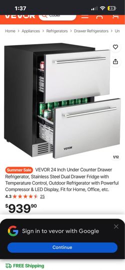 ❤️‍🔥 VEVOR 24 Inch Under Counter Drawer Refrigerator