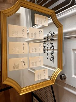 Gold Mirror Seating Chart Frame 