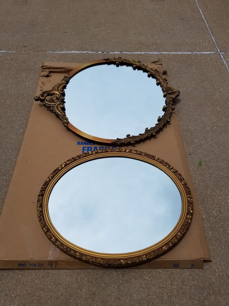 Choice of 2 Antique Mirrors Round & Oval $100 Each OBO