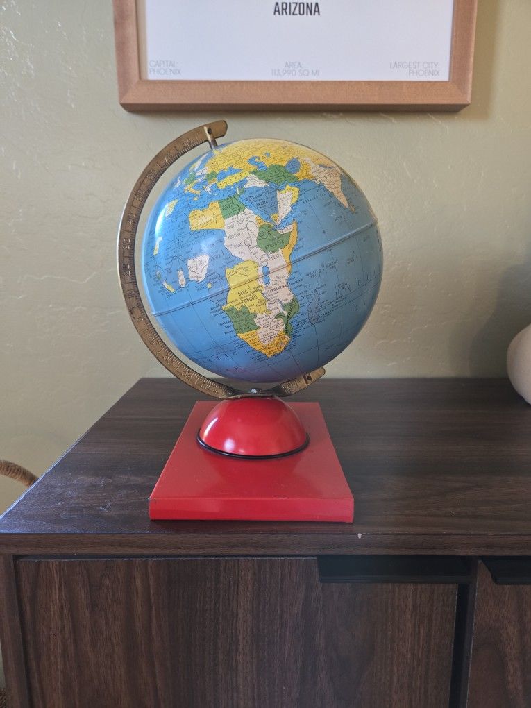 Vintage Metal Desk Globe