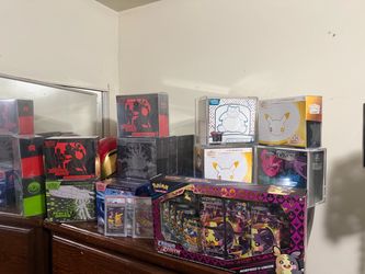 5 Chaos ETB /  4 pitch ETB/ 2 DR ETB/ 1 perfect order ETB / 1 crown zenith premium treasures/ pokemon