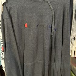 Grey oversized champion hoodie