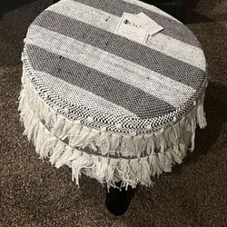 Farmhouse Tasseled foot Stool - Brand new 