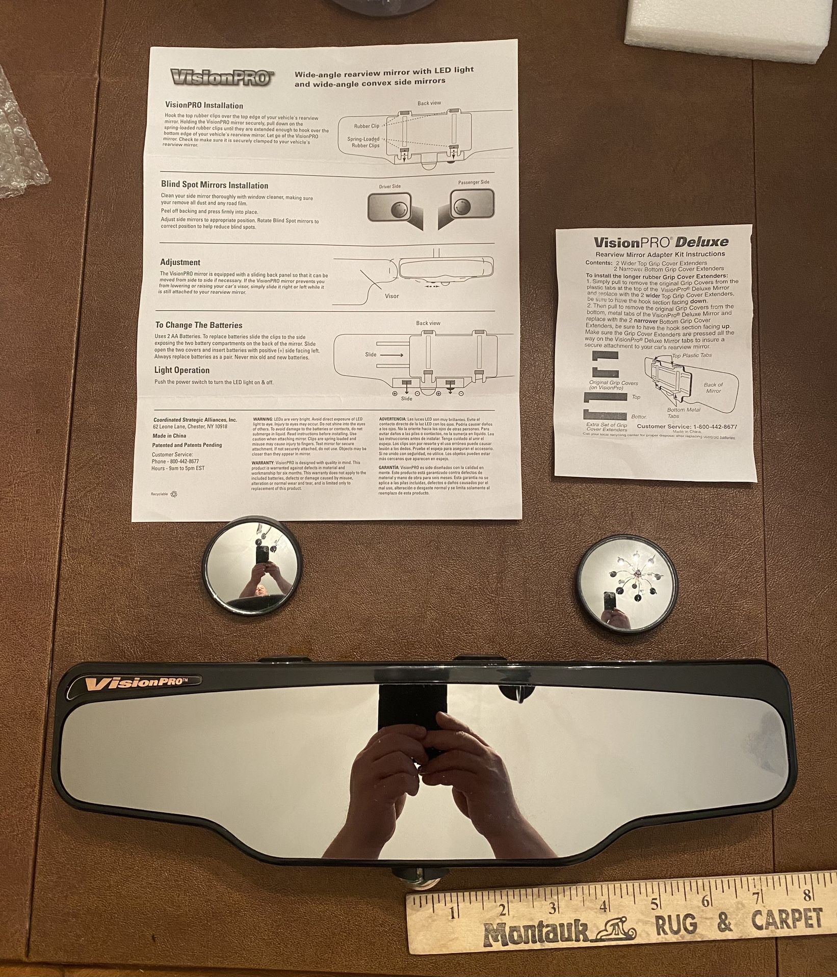VisionPro 15-205 Wide-Angle 14" Car REARVIEW MIRROR LED