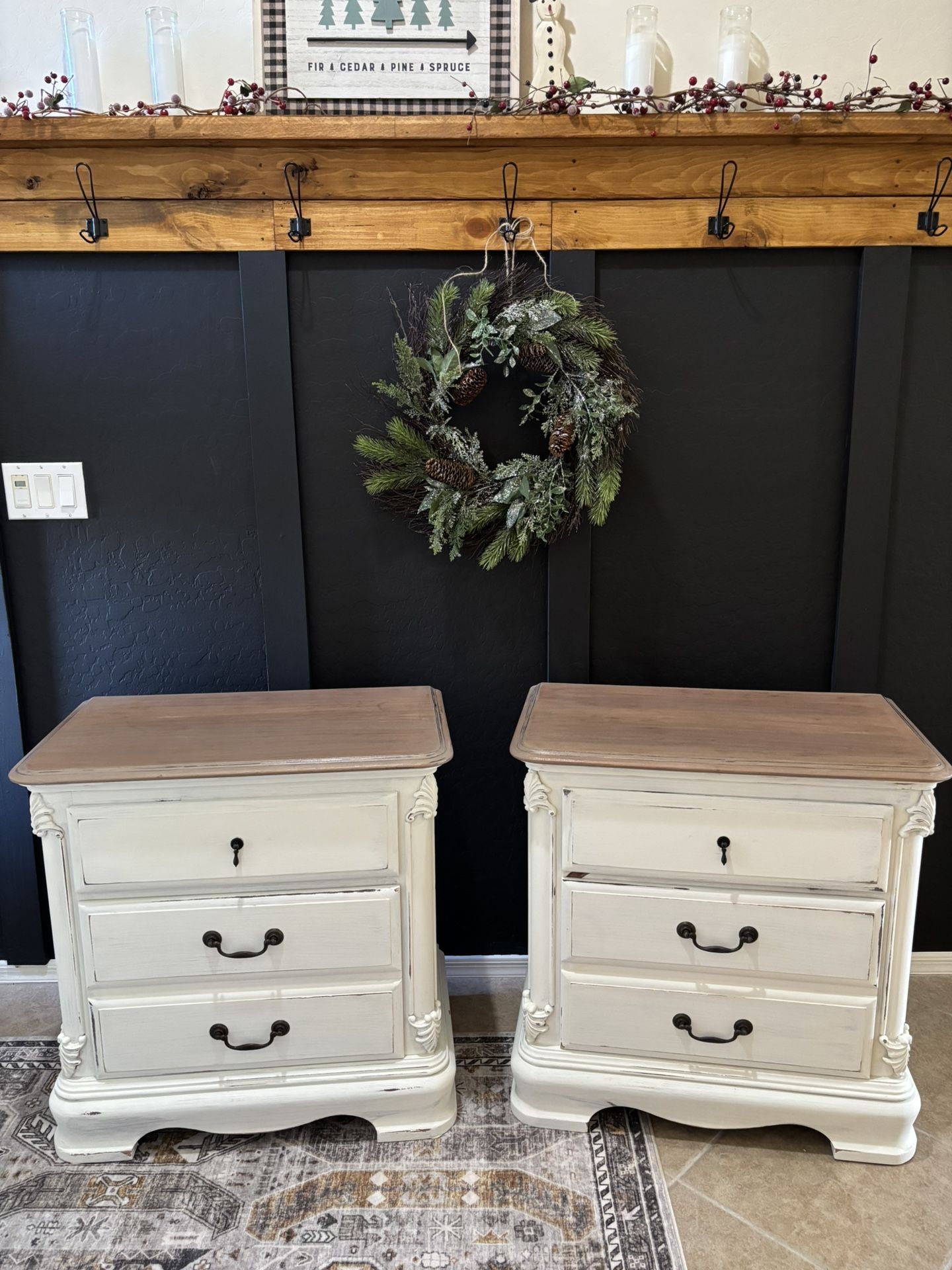 ♥️ nightstands night stands Ashley furniture end tables side gray brown white 2 two mesitas bedside tables farmhouse 