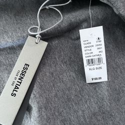 Dark Oatmeal Essential Hoodie Size XL $50