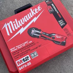 Milwaukee M12 12-Volt Lithium-Ion Force Logic Cordless ProPress Pro Press Tool Kit 3x Jaw w/ 2x 1.5 Ah Battery & Case  $1499  New