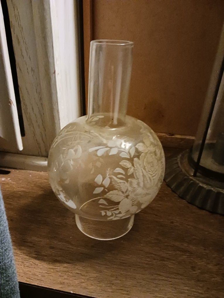 Oil Lamp Glass Vintage/ Antique