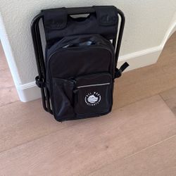 Insulated Backpack Turns Into Stool Perfect For Picnics, Beach, Schoolsports Spectators 