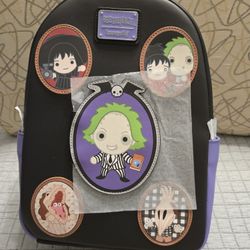 Beetlejuice Backpack Mini Character Frames Matching Interior Print UNISEX