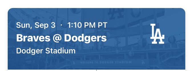 Dodger’s V’s Atlanta Braves