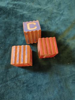 Antique 1940's Wooden Block only 3