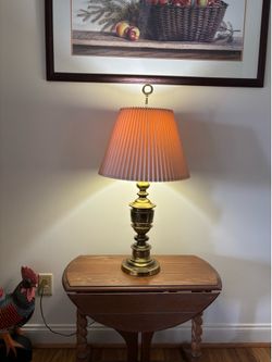 SOLID BRASS LAMP WITH SHADE