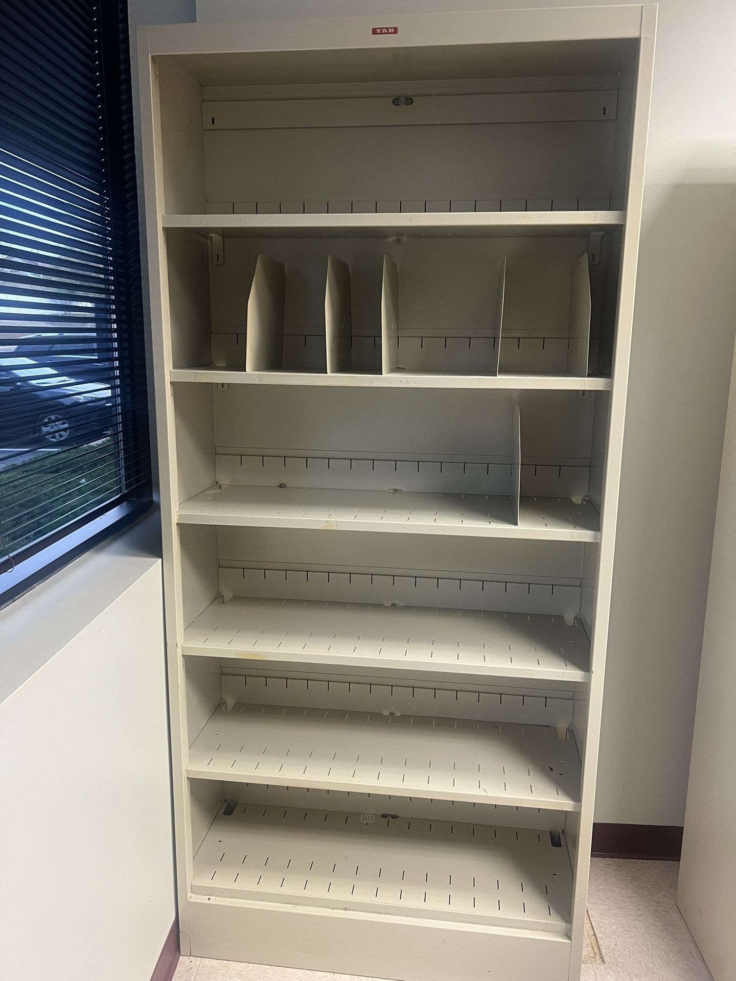 Metal filing shelves