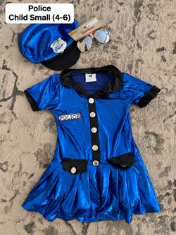 Kids Police Halloween Costume Child Small (4-6)