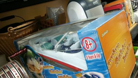 Remote control boat.