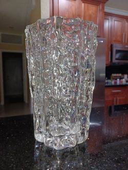 Heavy Textured Crystal Vase