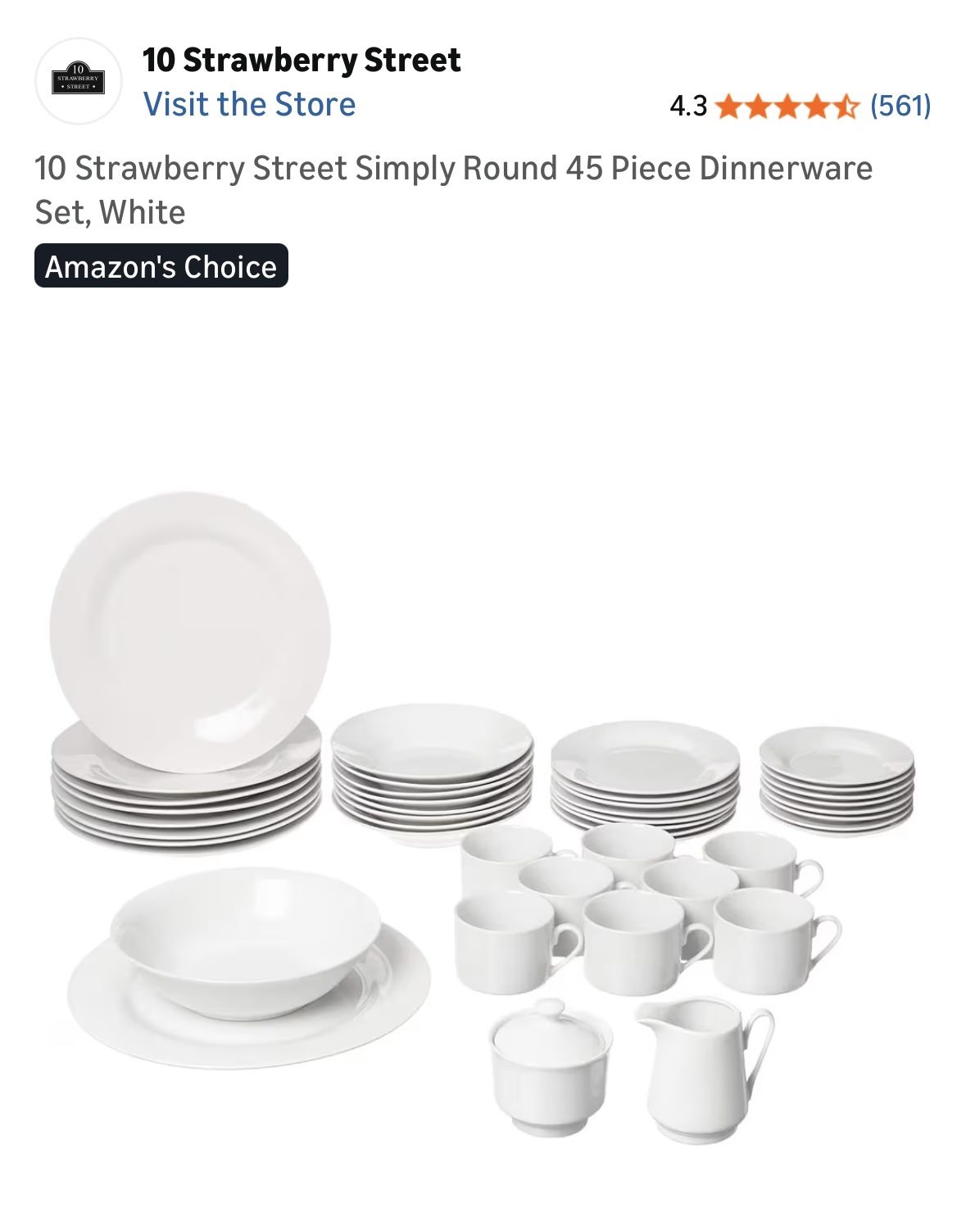 NEW IN BOX - 10 Strawberry 45 Piece Dinnerware Set