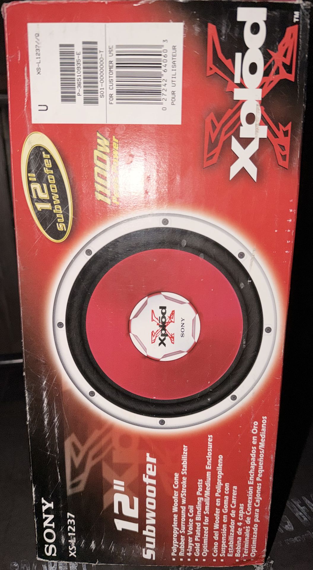 Sony Xplod Subwoofer 12”- (XS-L1237) - 1100W - Brand New