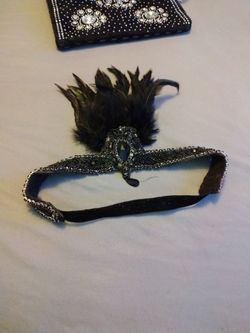 Feather And Bead Headpiece Elastic