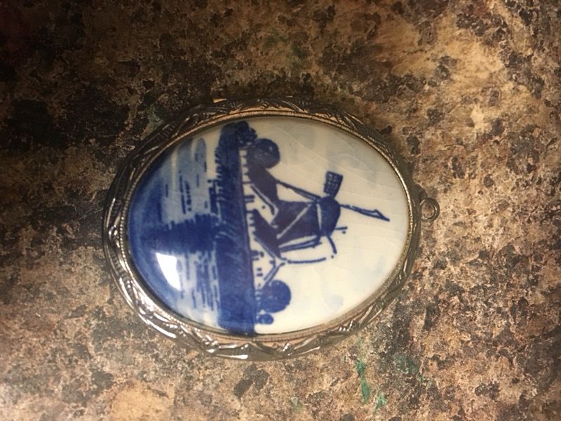 Vintage Authentic Delft Locket From Poland