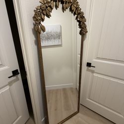 Gold Floral Mirror 