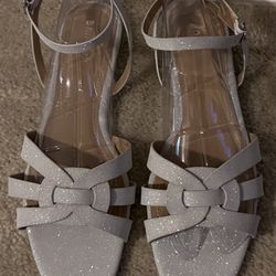 Silver Glittered Sandals 