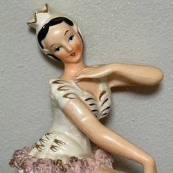 Vintage Collectible Porcelain Ballerina With Tutu Figurine Accent