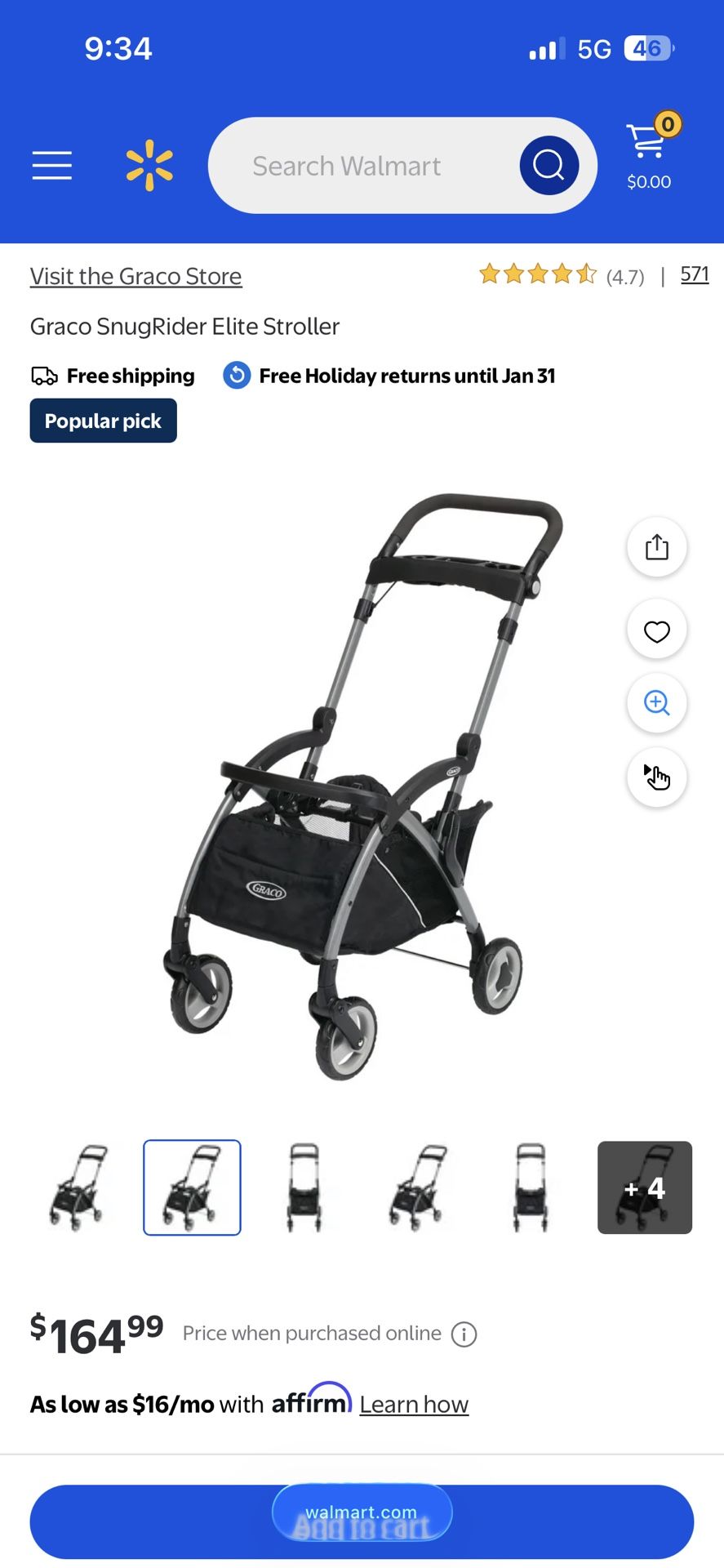 Graco Snugrider Stroller