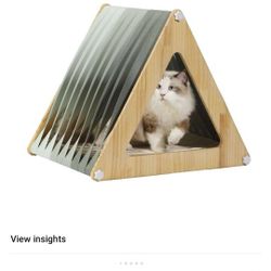 PETSFIT Modern Style Wood Cat House with Soft Mat
