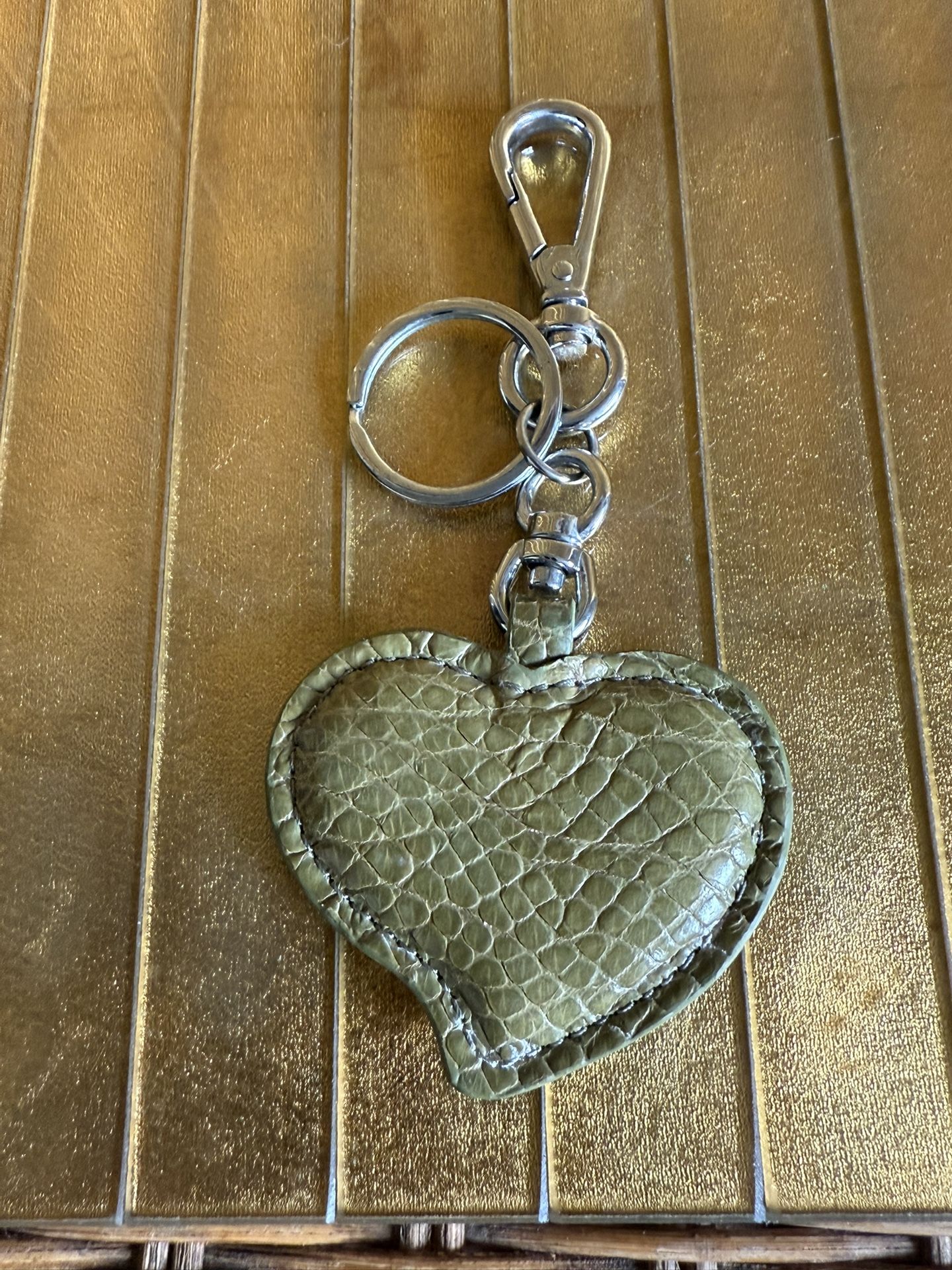 Authentic Green Crocodile Skin Made In Italy Heart