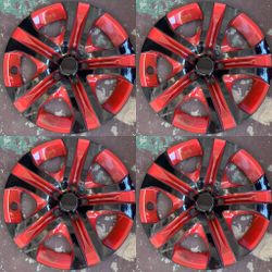 Black and red full wheel rim covers fits Toyota RAV4 RAVA 17” set of 4 pcs other colors available