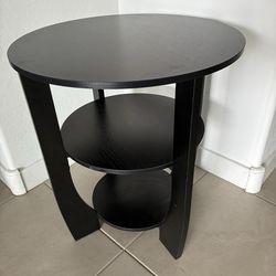 Black wood end table